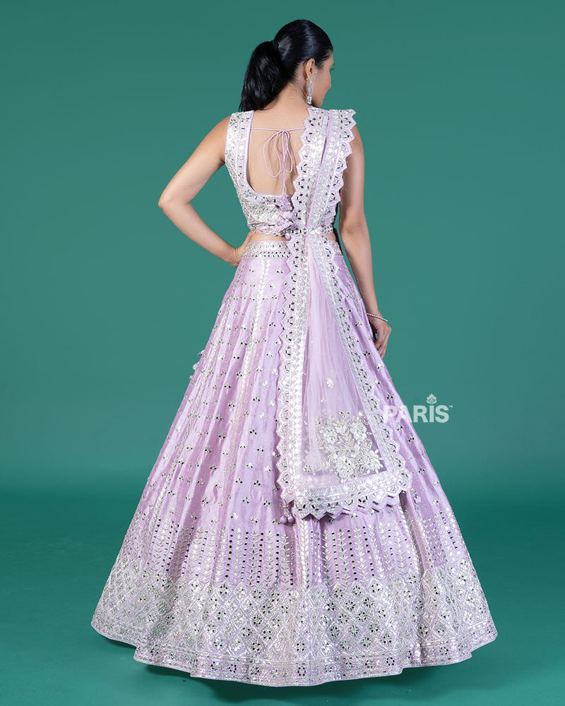 Lavender Embellished Lehenga Choli with Dupatta