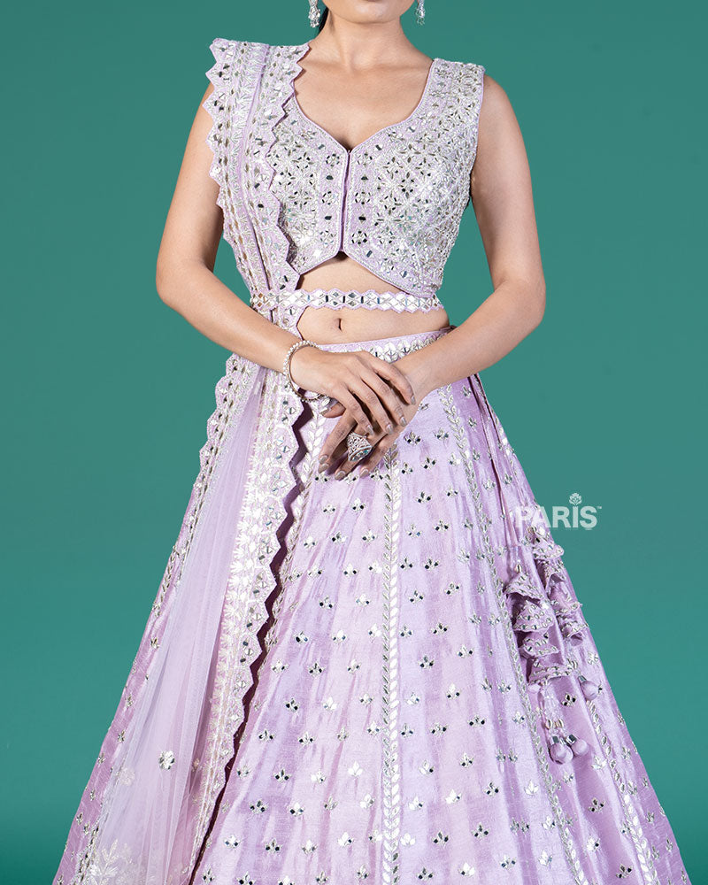Lavender Embellished Lehenga Choli with Dupatta