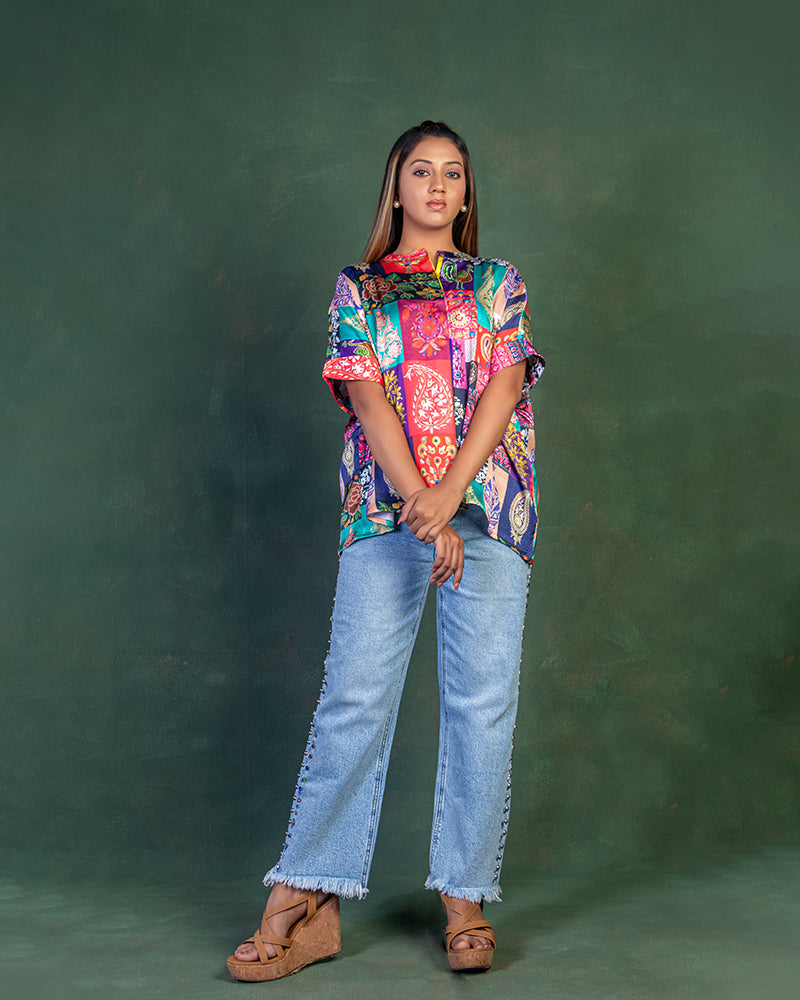 Multi-Color Floral Printed Top