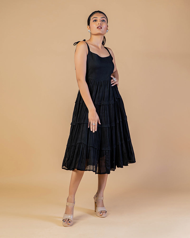 Black Layered Western Dress