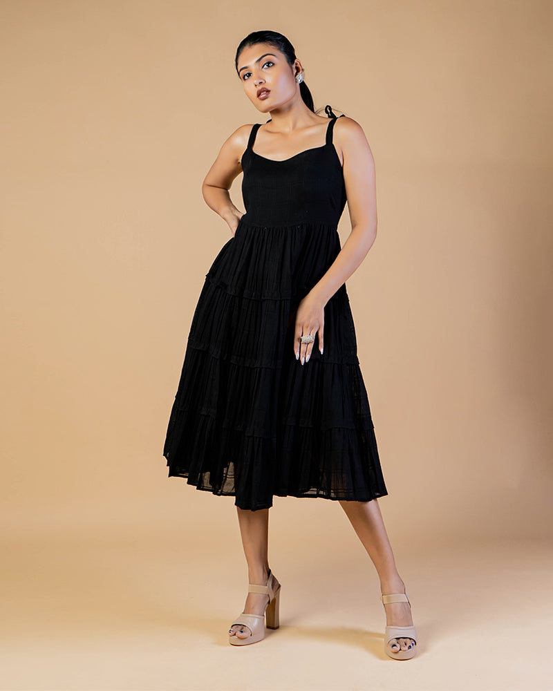 Black Layered Western Dress