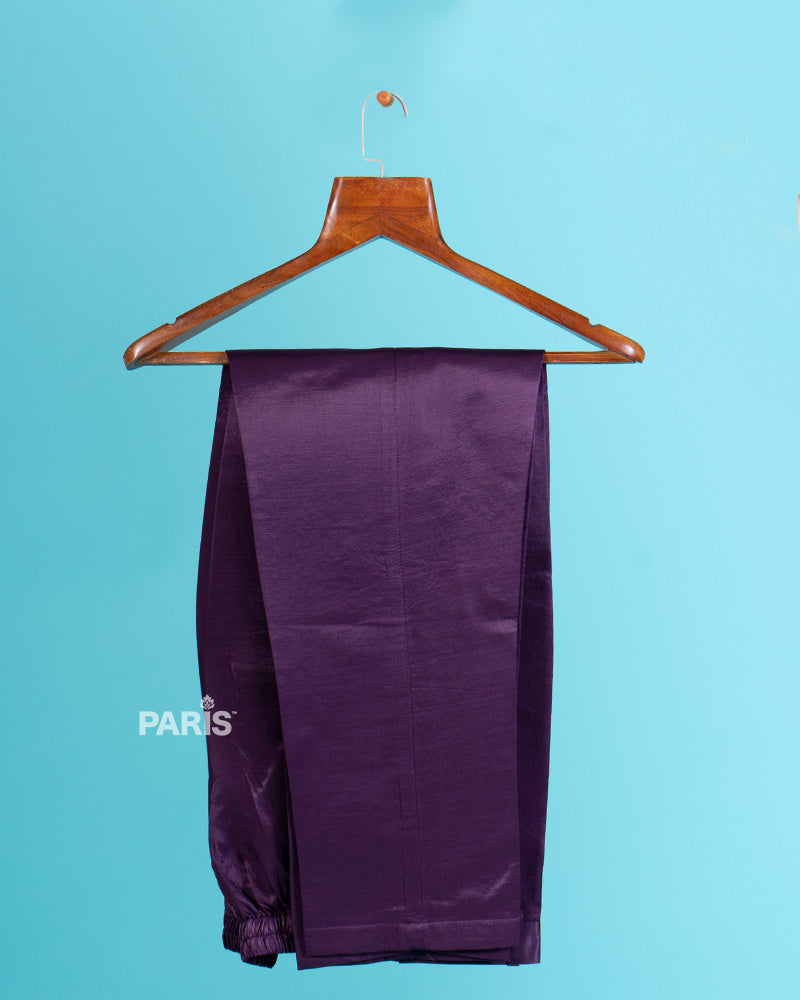 Purple Embroidered Kurta Jacket Pajama Set