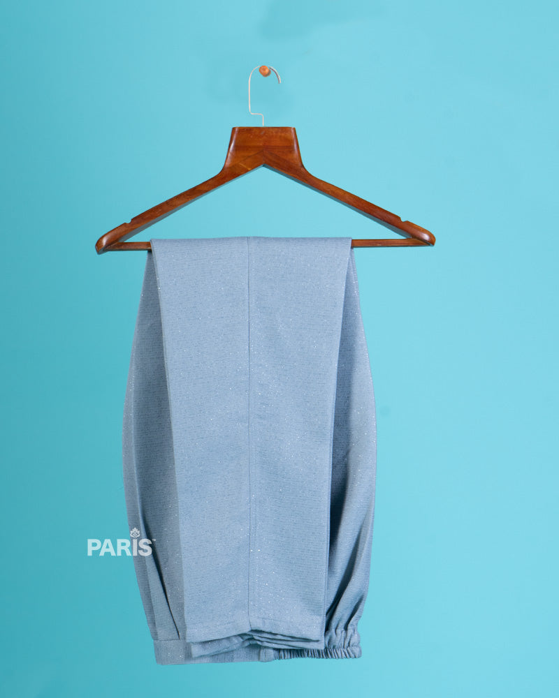 Light Blue Embroidered Kurta Jacket with Pajama