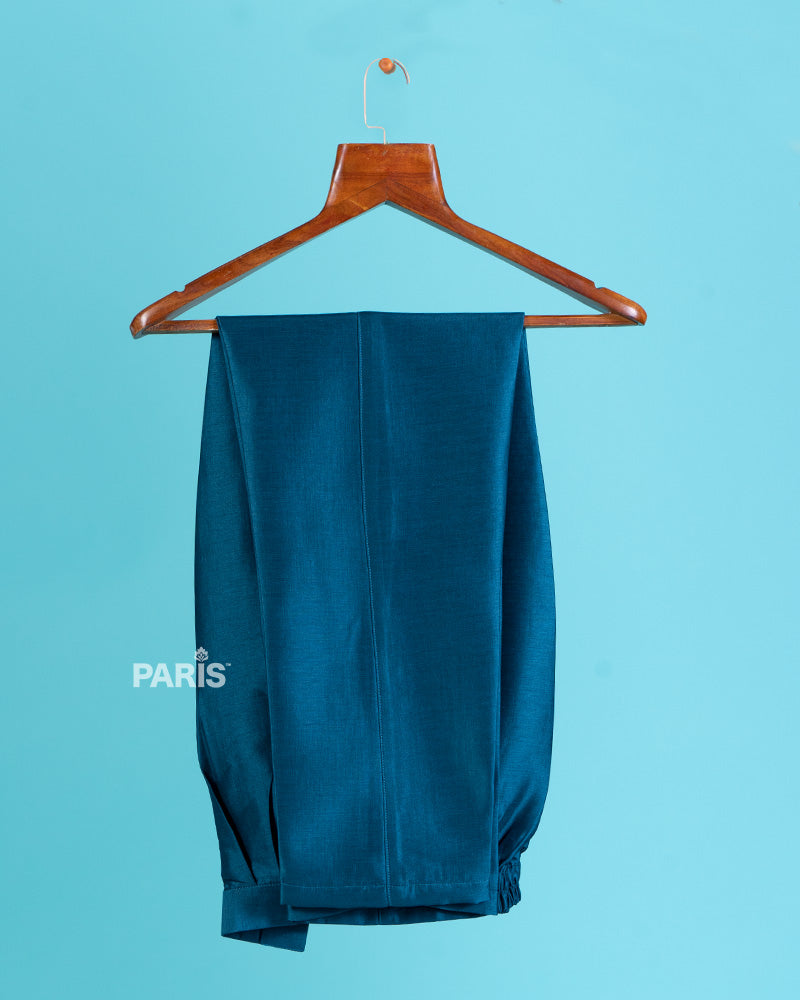 Multi color Print Embroidered Kurta with Teal Blue Pajama