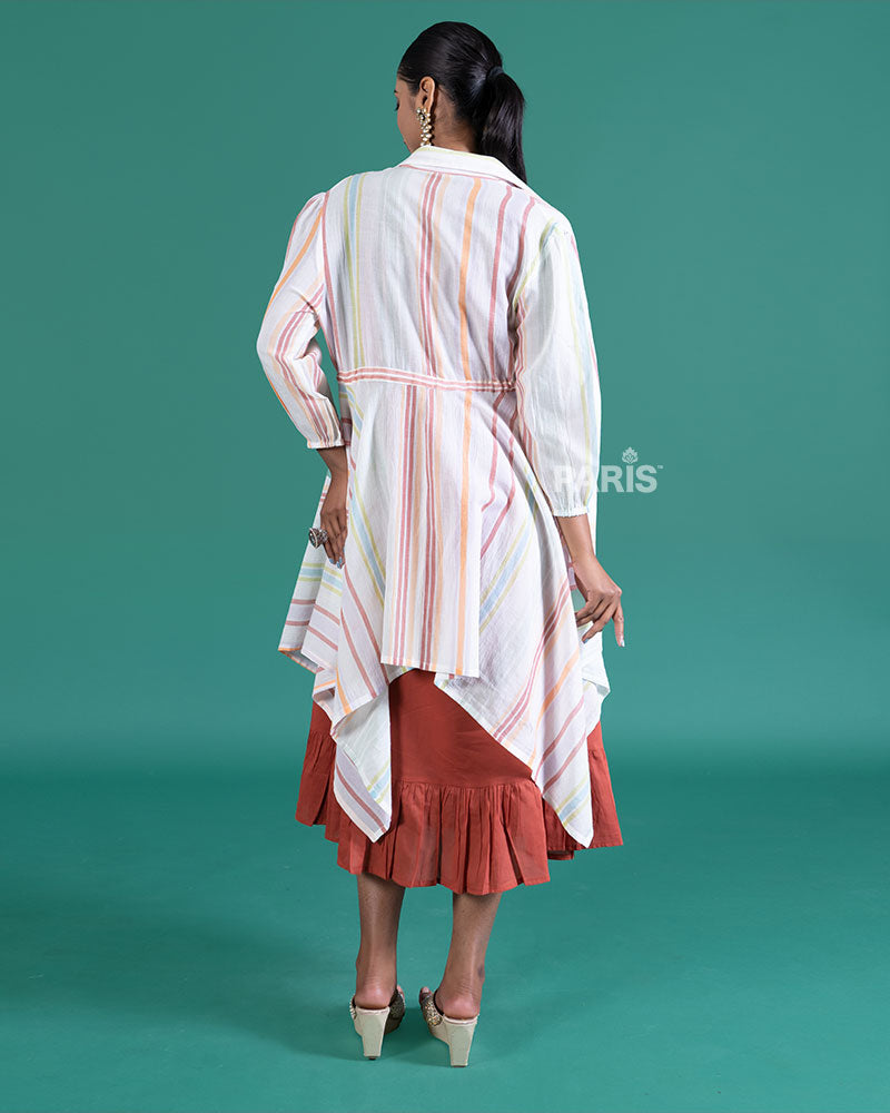 Rust Dress and Cream Pastel Jacket Co-Ord Set 04