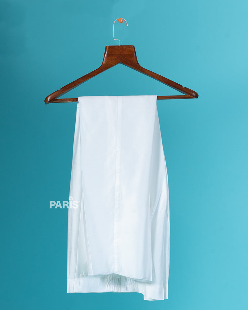 White Embroidered Mandarin Collar Jacket with Pajama Set 05