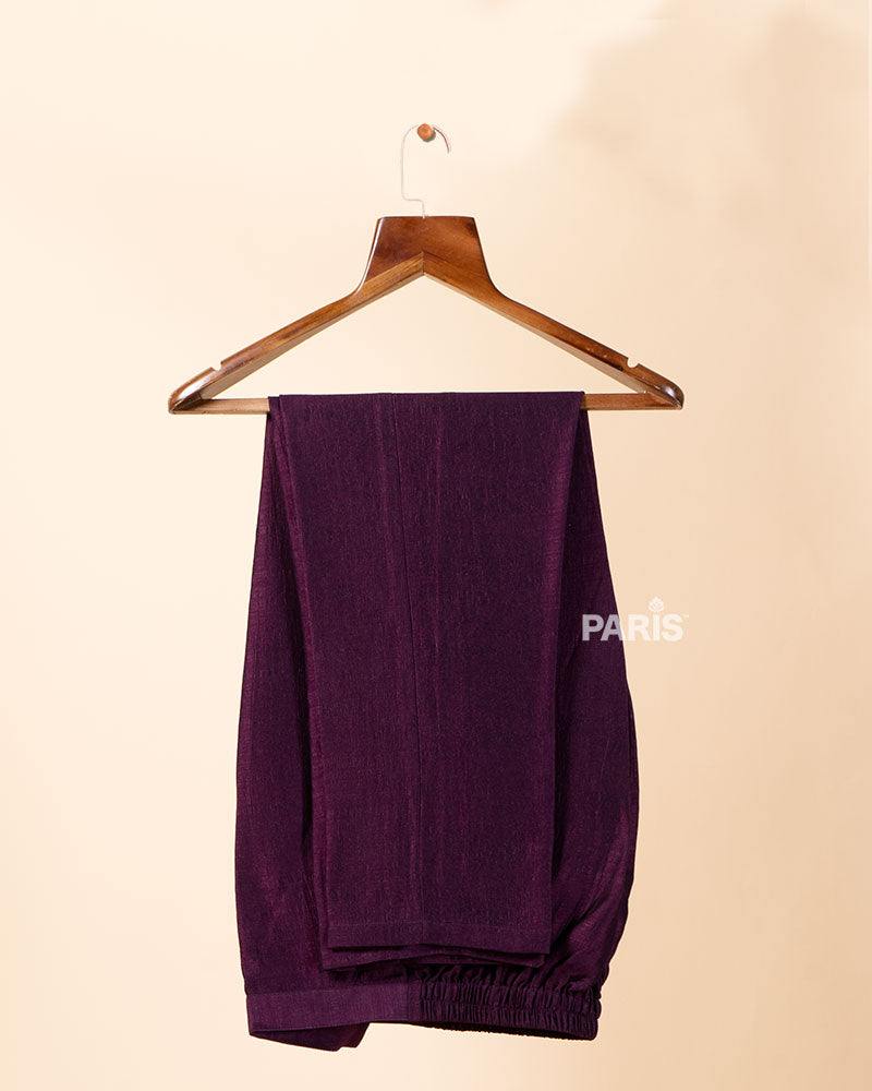 Wine Embroidered Kurta Pajama Set with Jacket 05