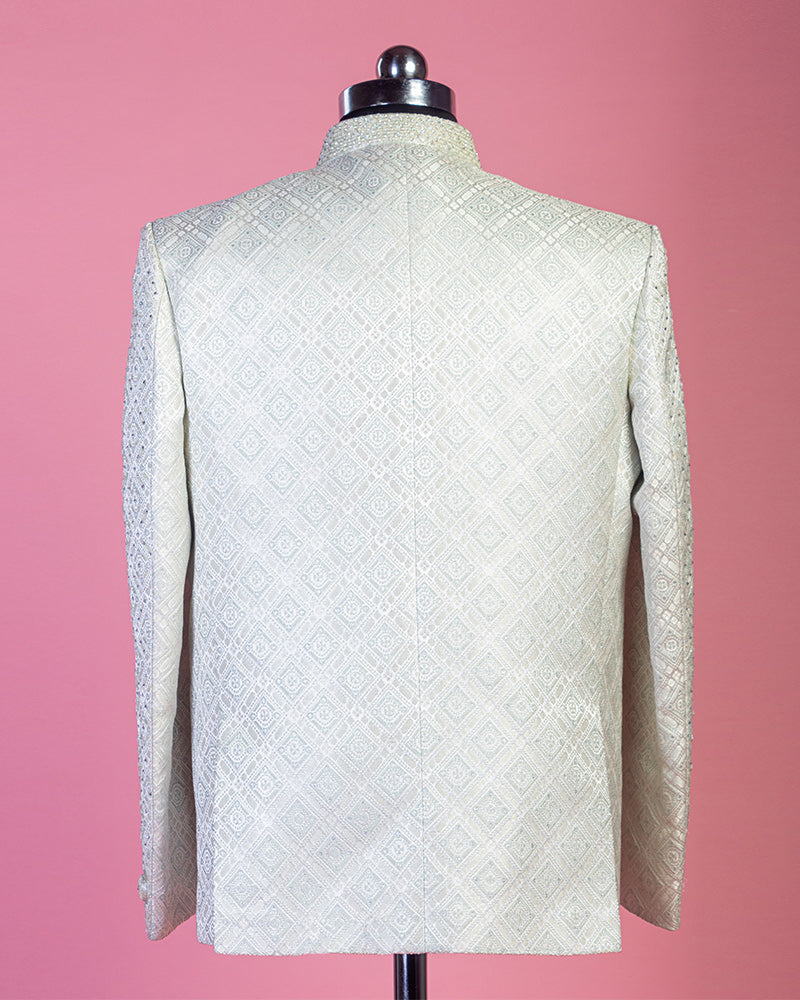 Mint Green Stone Embroidered Jodhpuri Suit