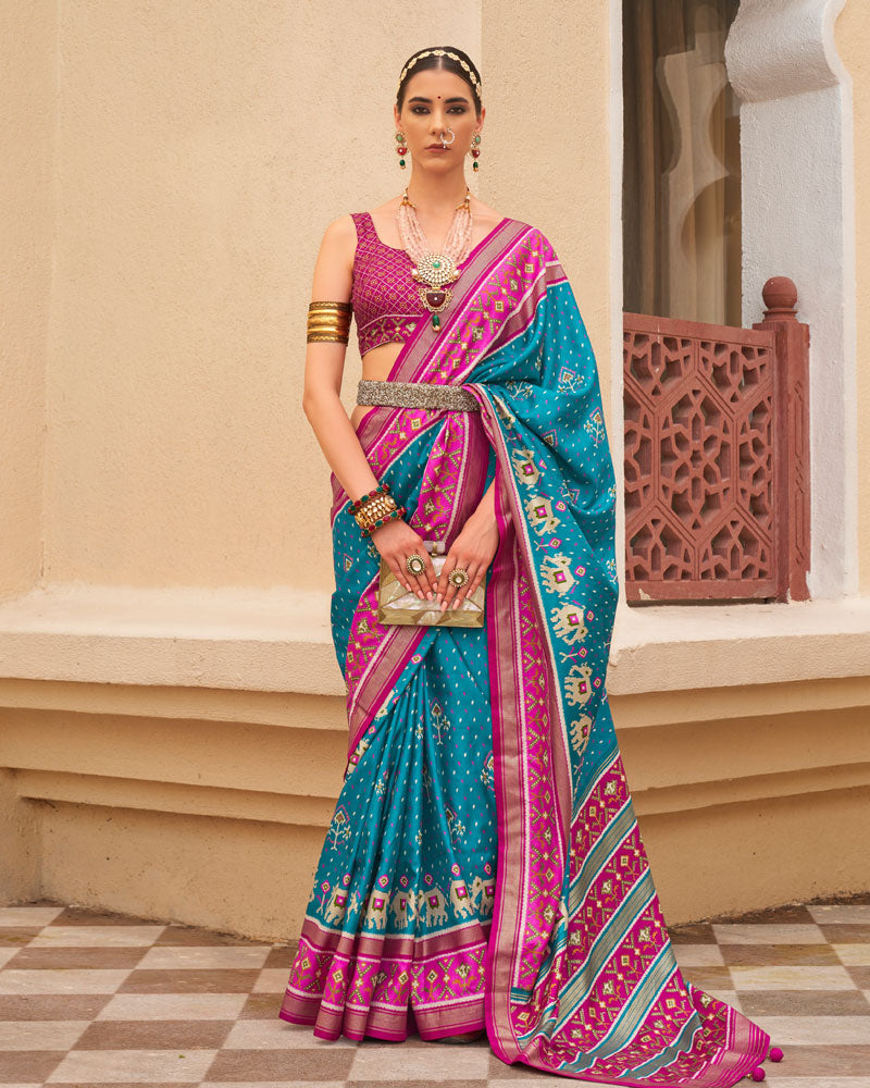 Ocean Saree With Unstitched Blouse
