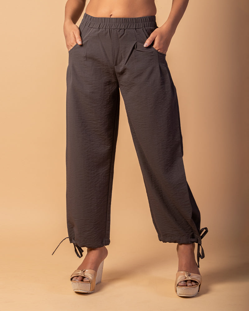 Walnut Brown Trousers Straight Pants For Women