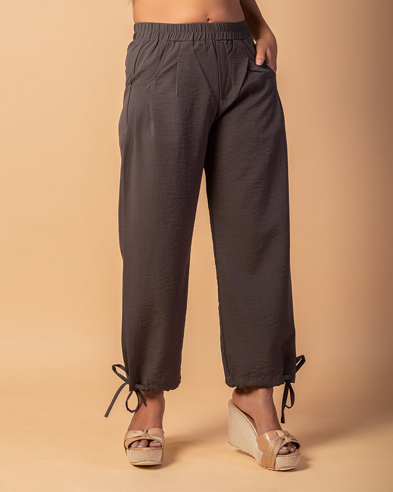 Walnut Brown Trousers Straight Pants For Women