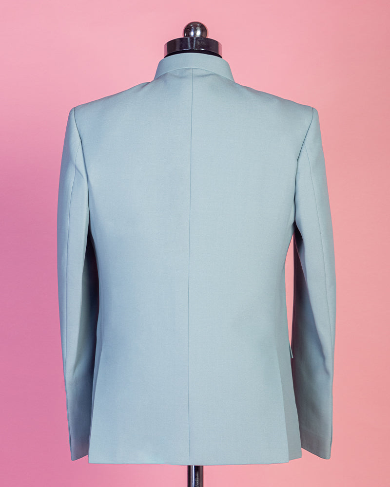 Sky Blue Blazer for Party in Premium Cotton