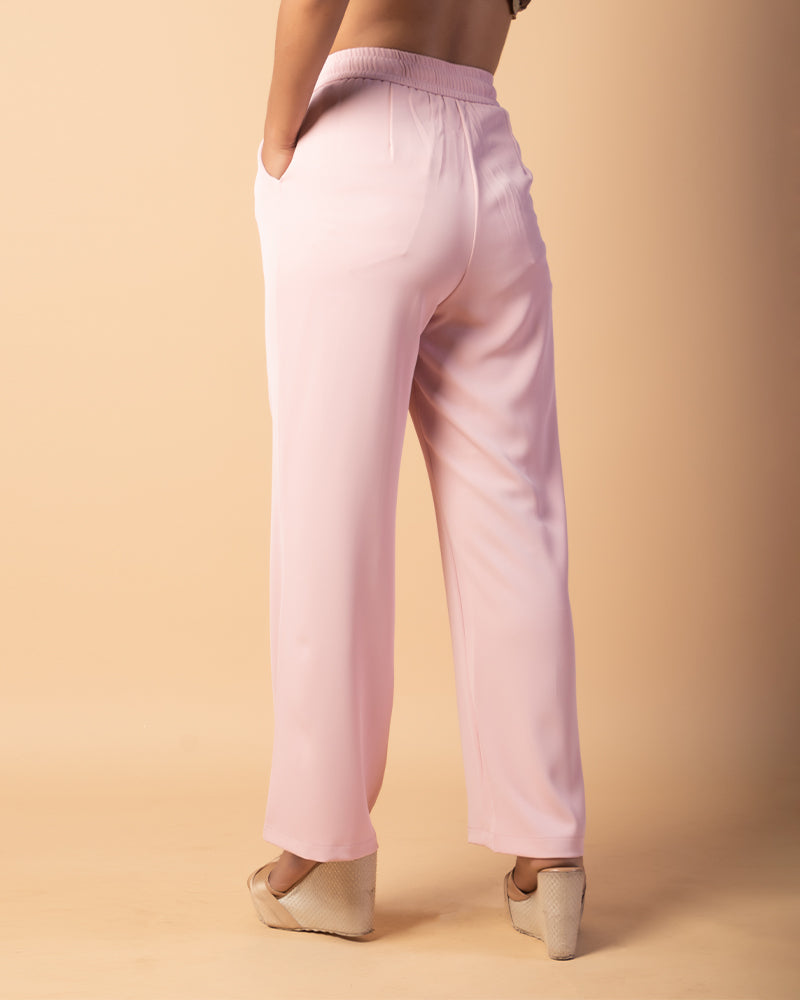Pastel Pink Trousers Loose Slimming Pants