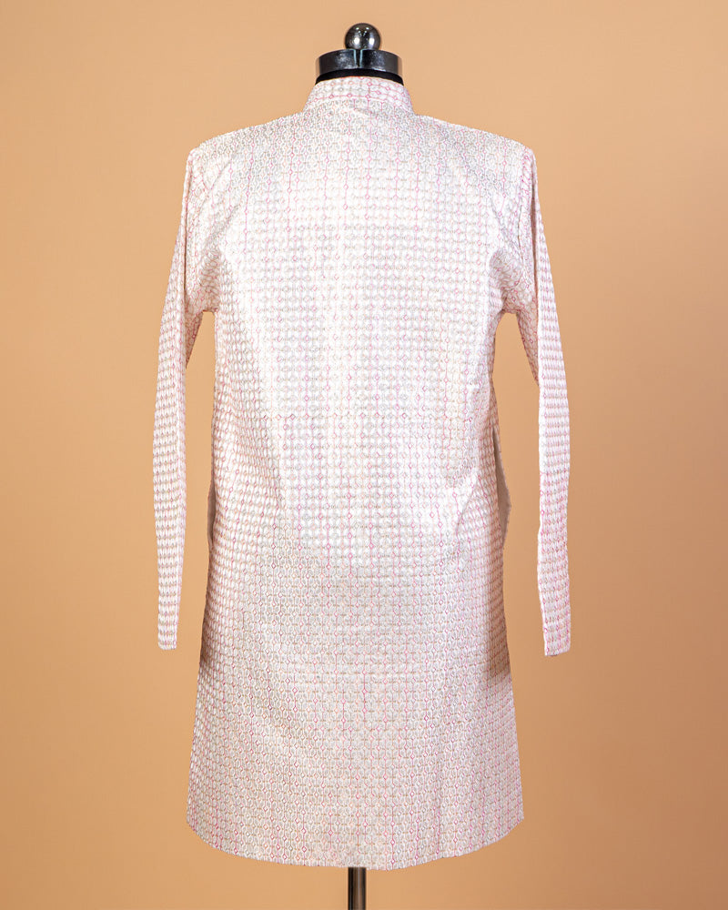 Light Pink Thread Embroidered Men’s Kurta Set