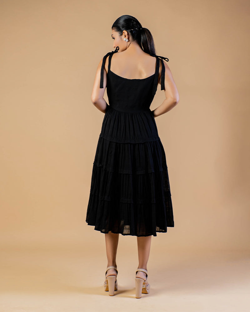 Black Layered Western Dress