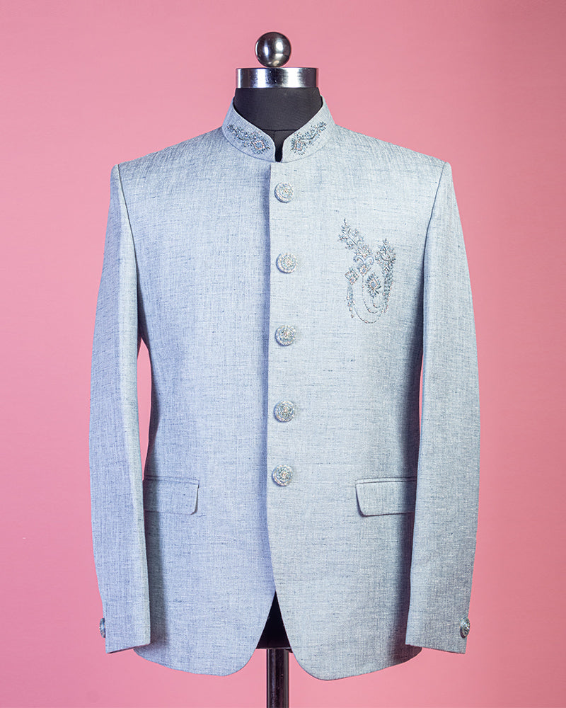 Sky Blue Contrast Jodhpuri Suit