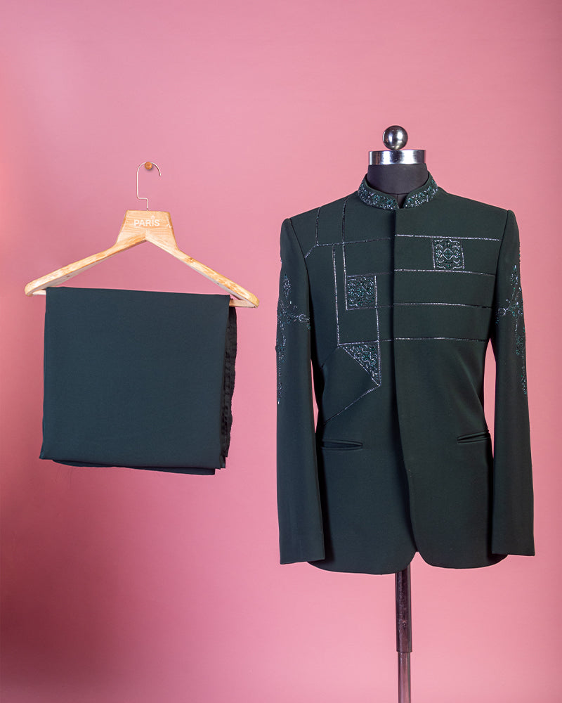 Black Embroidered Jodhpuri Suit