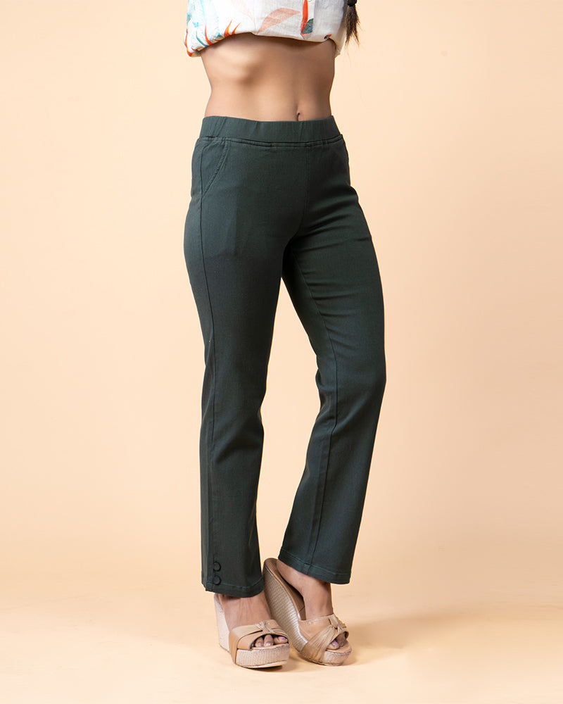 Bottle Green Slim Fit Pants