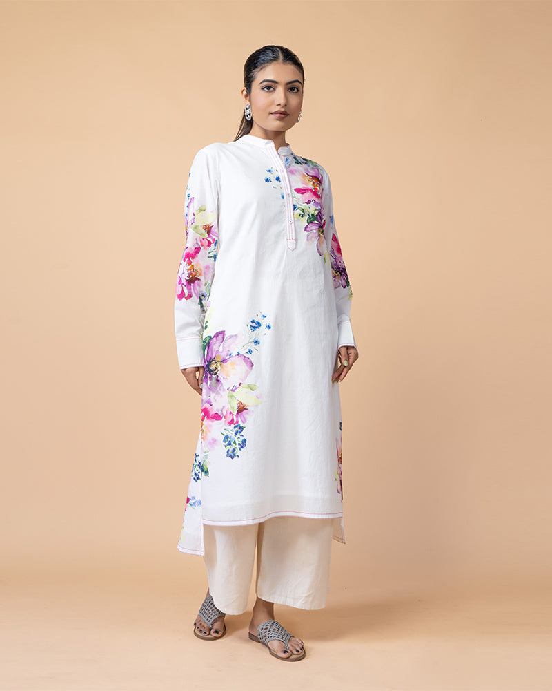 Floral Print Kurta with Suitable Palazzo