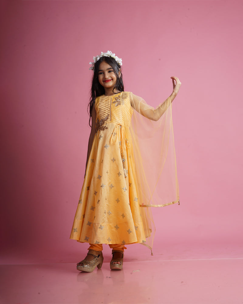 Yellow Anarkali Suit and Churidar for Wedding Session