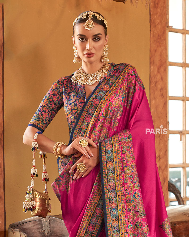 Mustard Yellow Silk Saree with Paisley Design