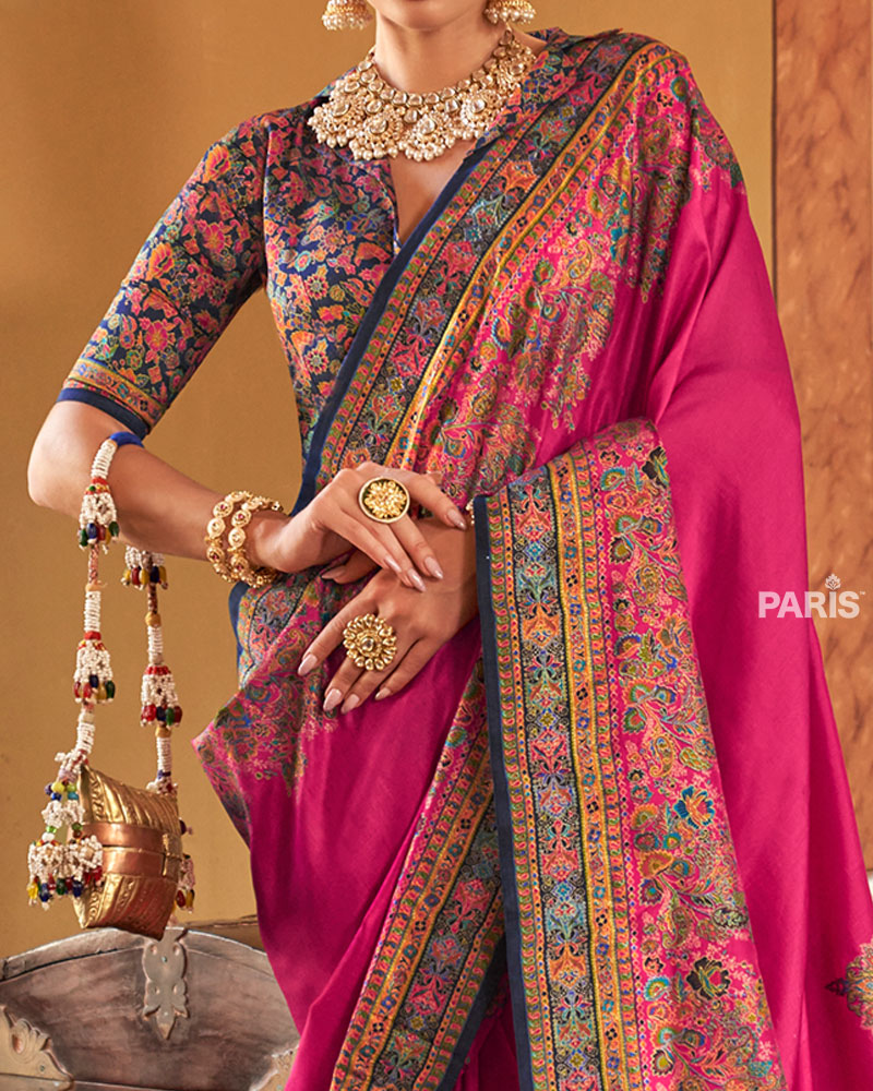 Mustard Yellow Silk Saree with Paisley Design