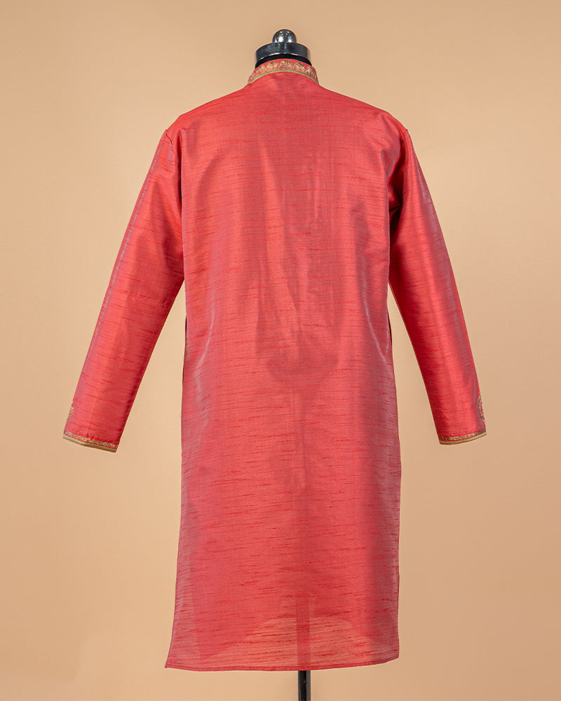 Red Silk Kurta Pajama Set